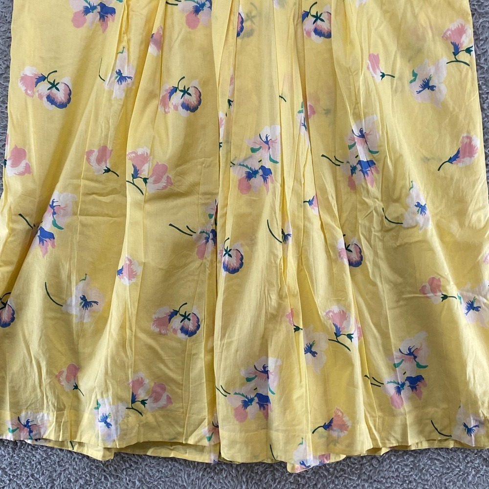ModCloth X Emilyandfin Dress Womens 3X Yellow Babydoll Floral Fit Flare Midi - Picture 14 of 16